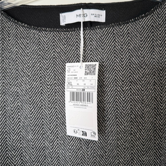 NWT Mango Women’s Black and Gray Short Knitted Mini Dress - Picture 10 of 14